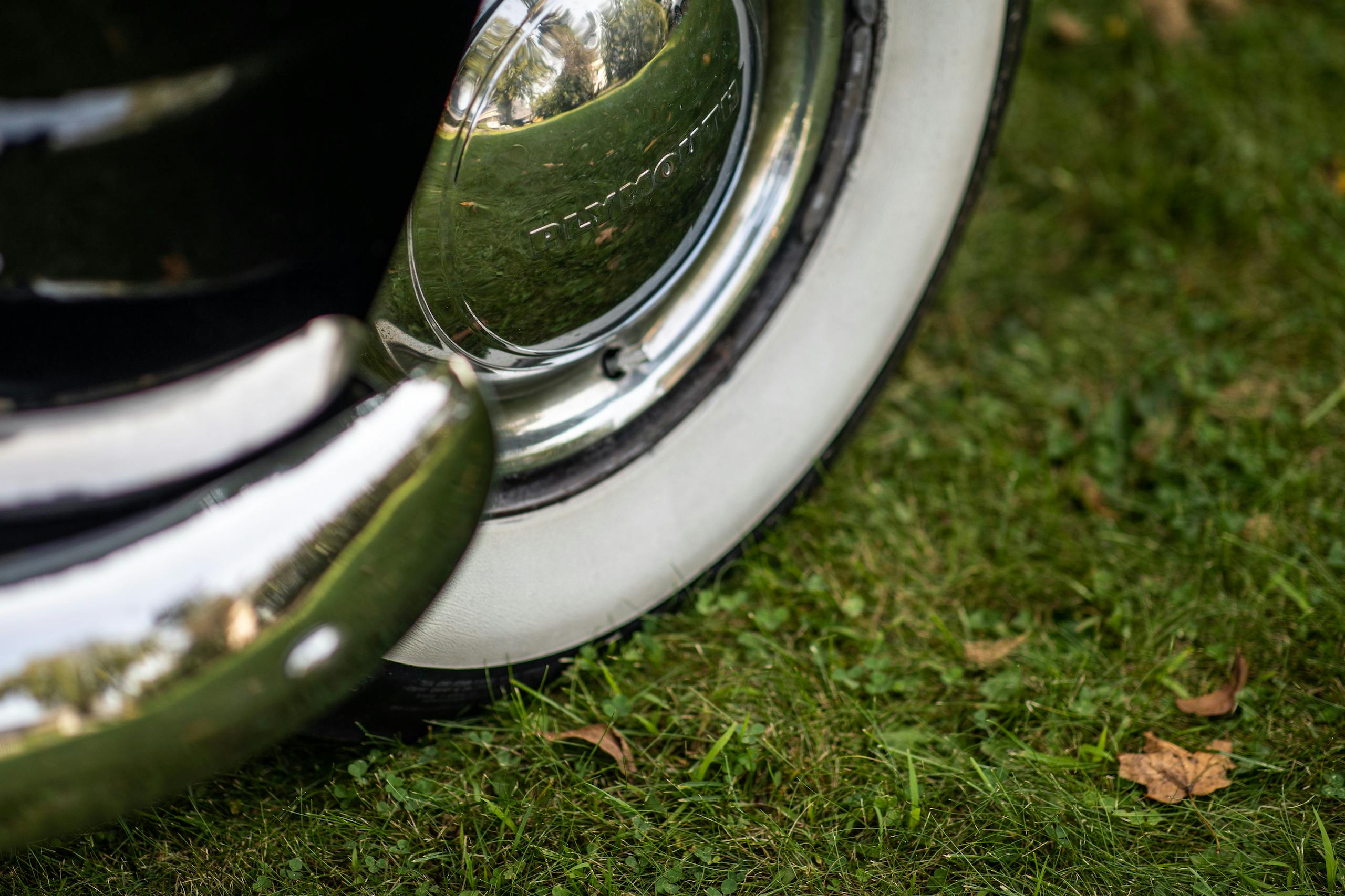 1947 Plymouth whitewall tire detail