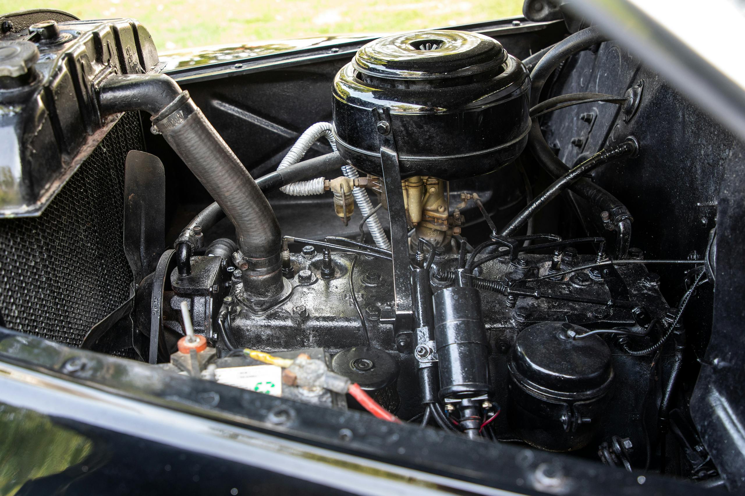 1947 Plymouth engine bay